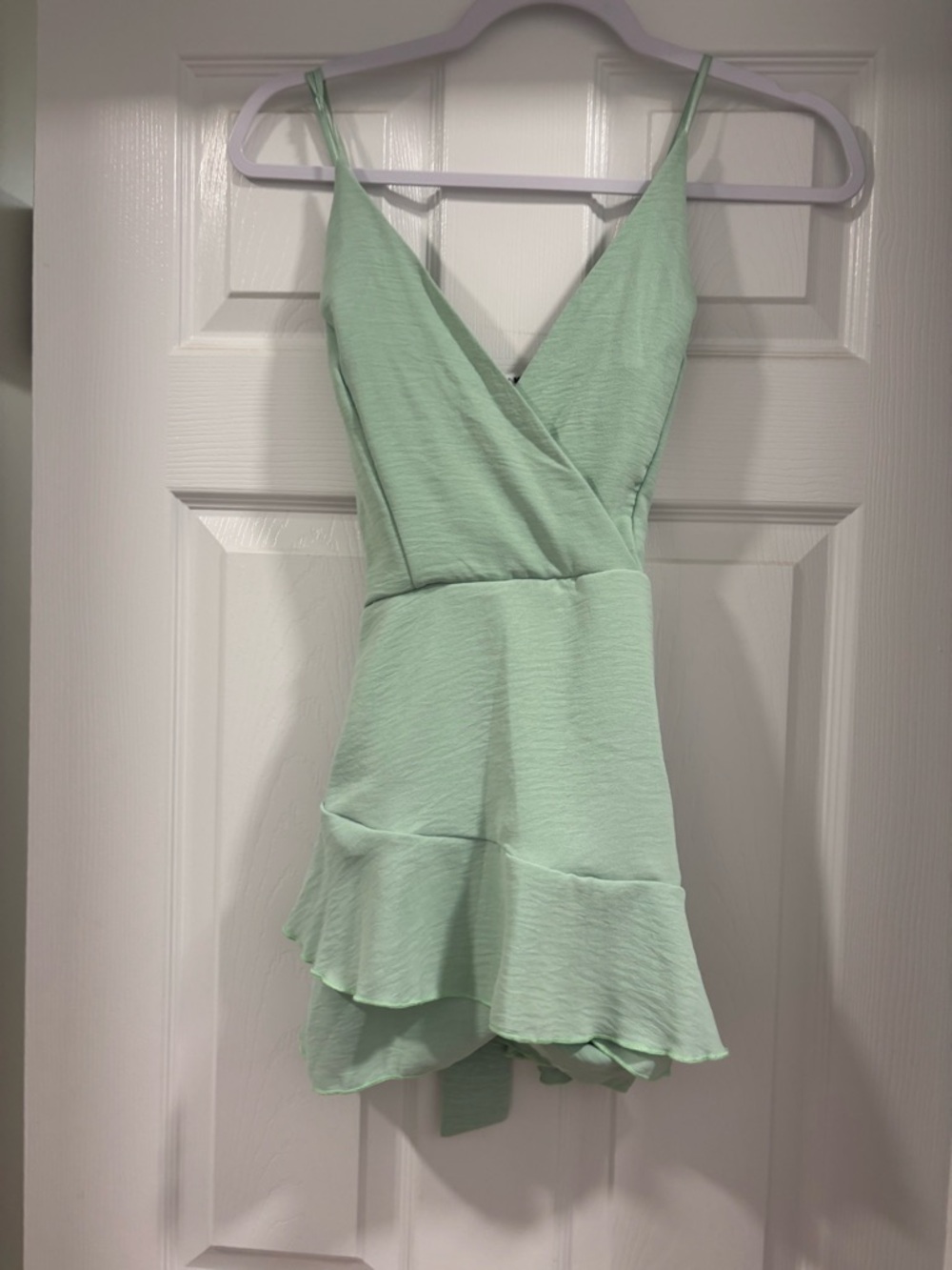 Fashion Nova Light Mint Wrap Mini Dress